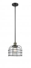  201S-BAB-G72-CE - Bell Cage - 1 Light - 9 inch - Black Antique Brass - Stem Hung - Mini Pendant