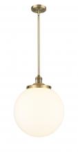  201S-BB-G201-14 - Beacon - 1 Light - 14 inch - Brushed Brass - Stem Hung - Pendant