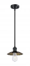  201S-BK-M17-BK - Scallop - 1 Light - 8 inch - Matte Black - Mini Pendant