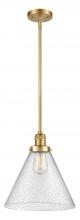  201S-SG-G44-L - Cone - 1 Light - 12 inch - Satin Gold - Stem Hung - Mini Pendant