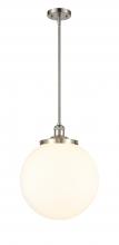  201S-SN-G201-14 - Beacon - 1 Light - 14 inch - Brushed Satin Nickel - Stem Hung - Pendant