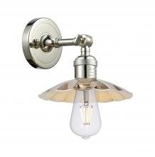  203-PN-M17-PN - Scallop - 1 Light - 8 inch - Polished Nickel - Sconce