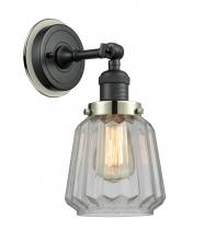  203BK-BPPN-HRPN-G142 - Chatham - 1 Light - 7 inch - Matte Black - Sconce