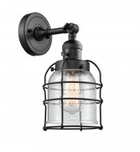  203SW-BK-G54-CE-LED - Bell Cage - 1 Light - 6 inch - Matte Black - Sconce