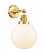  203SW-SG-G201-8 - Beacon - 1 Light - 8 inch - Satin Gold - Sconce