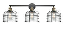  205-BAB-G72-CE - Bell Cage - 3 Light - 34 inch - Black Antique Brass - Bath Vanity Light