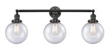  205-BK-G204-8 - Beacon - 3 Light - 32 inch - Matte Black - Bath Vanity Light