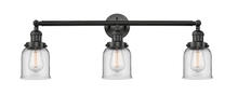  205-BK-G52 - Bell - 3 Light - 30 inch - Matte Black - Bath Vanity Light