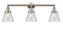  205-PN-G62 - Cone - 3 Light - 30 inch - Polished Nickel - Bath Vanity Light