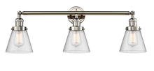  205-PN-G64 - Cone - 3 Light - 30 inch - Polished Nickel - Bath Vanity Light