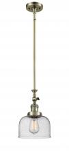  206-AB-G74 - Bell - 1 Light - 8 inch - Antique Brass - Stem Hung - Mini Pendant