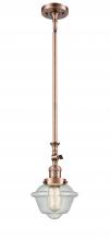  206-AC-G534 - Oxford - 1 Light - 7 inch - Antique Copper - Stem Hung - Mini Pendant