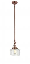  206-AC-G72 - Bell - 1 Light - 8 inch - Antique Copper - Stem Hung - Mini Pendant