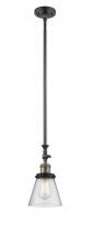  206-BAB-G64 - Cone - 1 Light - 6 inch - Black Antique Brass - Stem Hung - Mini Pendant