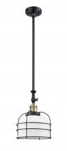  206-BAB-G71-CE - Bell Cage - 1 Light - 9 inch - Black Antique Brass - Stem Hung - Mini Pendant
