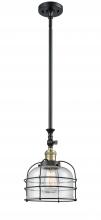  206-BAB-G74-CE - Bell Cage - 1 Light - 9 inch - Black Antique Brass - Stem Hung - Mini Pendant