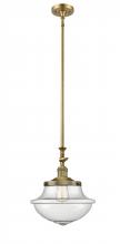  206-BB-G544 - Oxford - 1 Light - 12 inch - Brushed Brass - Stem Hung - Mini Pendant