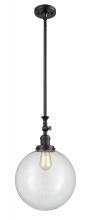  206-BK-G202-12 - Beacon - 1 Light - 12 inch - Matte Black - Stem Hung - Mini Pendant