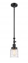  206-BK-G513 - Bell - 1 Light - 5 inch - Matte Black - Stem Hung - Mini Pendant