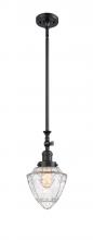  206-BK-G664-7 - Bullet - 1 Light - 7 inch - Matte Black - Stem Hung - Mini Pendant