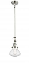  206-PN-G324 - Olean - 1 Light - 7 inch - Polished Nickel - Stem Hung - Mini Pendant