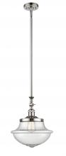  206-PN-G544 - Oxford - 1 Light - 12 inch - Polished Nickel - Stem Hung - Mini Pendant