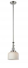  206-PN-G71 - Bell - 1 Light - 8 inch - Polished Nickel - Stem Hung - Mini Pendant