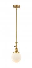  206-SG-G201-6 - Beacon - 1 Light - 6 inch - Satin Gold - Stem Hung - Mini Pendant