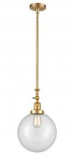  206-SG-G202-10 - Beacon - 1 Light - 10 inch - Satin Gold - Stem Hung - Mini Pendant