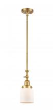  206-SG-G51 - Bell - 1 Light - 5 inch - Satin Gold - Stem Hung - Mini Pendant