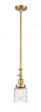  206-SG-G513 - Bell - 1 Light - 5 inch - Satin Gold - Stem Hung - Mini Pendant