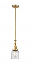  206-SG-G52 - Bell - 1 Light - 5 inch - Satin Gold - Stem Hung - Mini Pendant