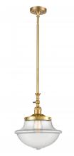  206-SG-G542 - Oxford - 1 Light - 12 inch - Satin Gold - Stem Hung - Mini Pendant