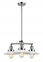  207-PC-G1 - Halophane - 3 Light - 22 inch - Polished Chrome - Stem Hung - Chandelier