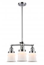  207-PC-G181S - Canton - 3 Light - 18 inch - Polished Chrome - Stem Hung - Chandelier