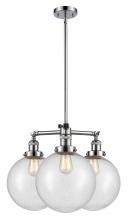  207-PC-G204-10 - Beacon - 3 Light - 24 inch - Polished Chrome - Stem Hung - Chandelier