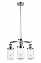  207-PC-G312 - Dover - 3 Light - 17 inch - Polished Chrome - Stem Hung - Chandelier