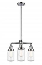  207-PC-G314 - Dover - 3 Light - 17 inch - Polished Chrome - Stem Hung - Chandelier