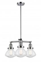  207-PC-G324 - Olean - 3 Light - 19 inch - Polished Chrome - Stem Hung - Chandelier