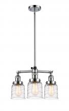  207-PC-G513 - Bell - 3 Light - 19 inch - Polished Chrome - Stem Hung - Chandelier