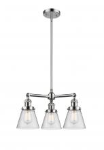  207-PC-G64 - Cone - 3 Light - 19 inch - Polished Chrome - Stem Hung - Chandelier