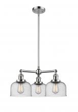  207-PC-G74 - Bell - 3 Light - 22 inch - Polished Chrome - Stem Hung - Chandelier