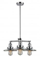  207-PC-M7 - Railroad - 3 Light - 19 inch - Polished Chrome - Stem Hung - Chandelier