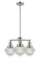  207-PN-G534 - Oxford - 3 Light - 20 inch - Polished Nickel - Stem Hung - Chandelier