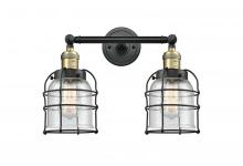  208-BAB-G54-CE - Bell Cage - 2 Light - 16 inch - Black Antique Brass - Bath Vanity Light