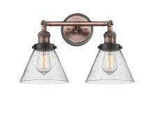 Innovations Lighting 208BP-ACBK-G44 - Cone - 2 Light - 18 inch - Antique Copper - Adjustable Bath Vanity Light