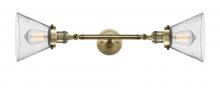  208L-AB-G44 - Cone - 2 Light - 8 inch - Antique Brass - Bath Vanity Light