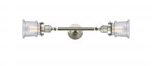  208L-SN-G184S - Canton - 2 Light - 6 inch - Brushed Satin Nickel - Bath Vanity Light