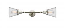  208L-SN-G62 - Cone - 2 Light - 6 inch - Brushed Satin Nickel - Bath Vanity Light