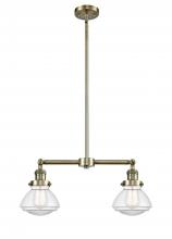  209-AB-G322 - Olean - 2 Light - 22 inch - Antique Brass - Stem Hung - Island Light